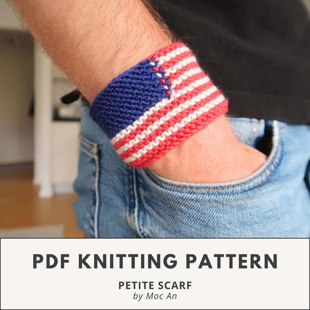 AMERICAN FLAG WRISTBAND | Free Knitting Pattern