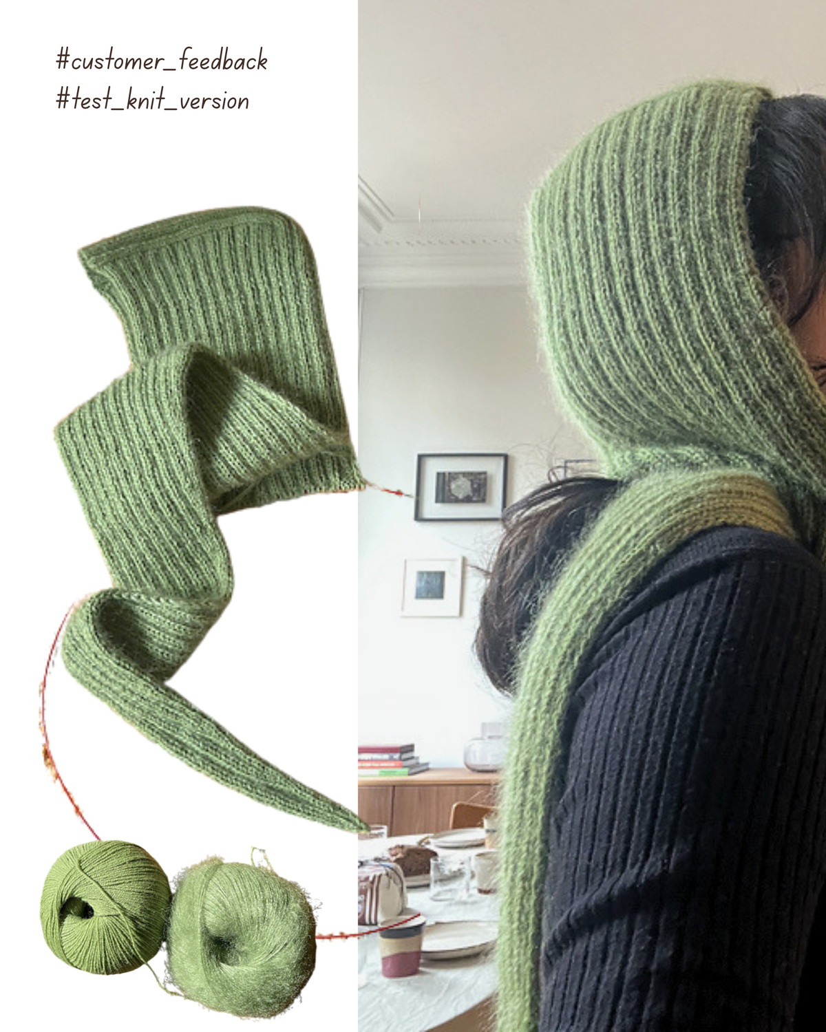 MY FAVORITE HOODED SCARF  | Easy Knitting Pattern