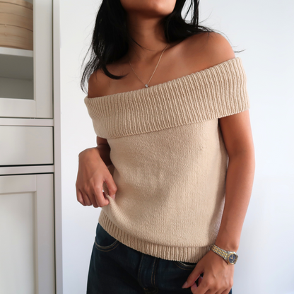 IVY OFF-SHOULDER TEE | Easy Knitting Pattern