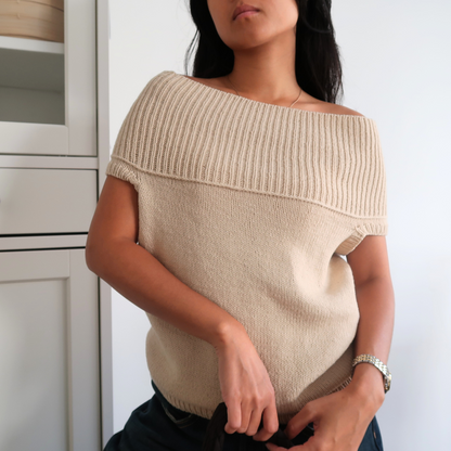 IVY OFF-SHOULDER TEE | Easy Knitting Pattern