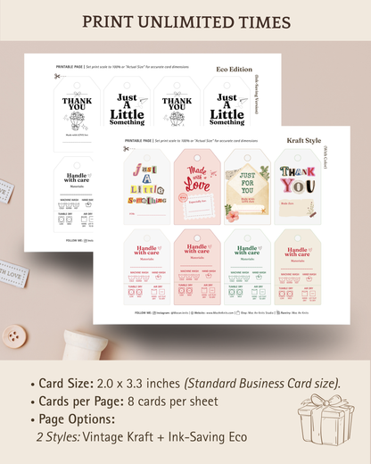 Printable Gift Tags and Care Instructions (6-in-1 Bundle)