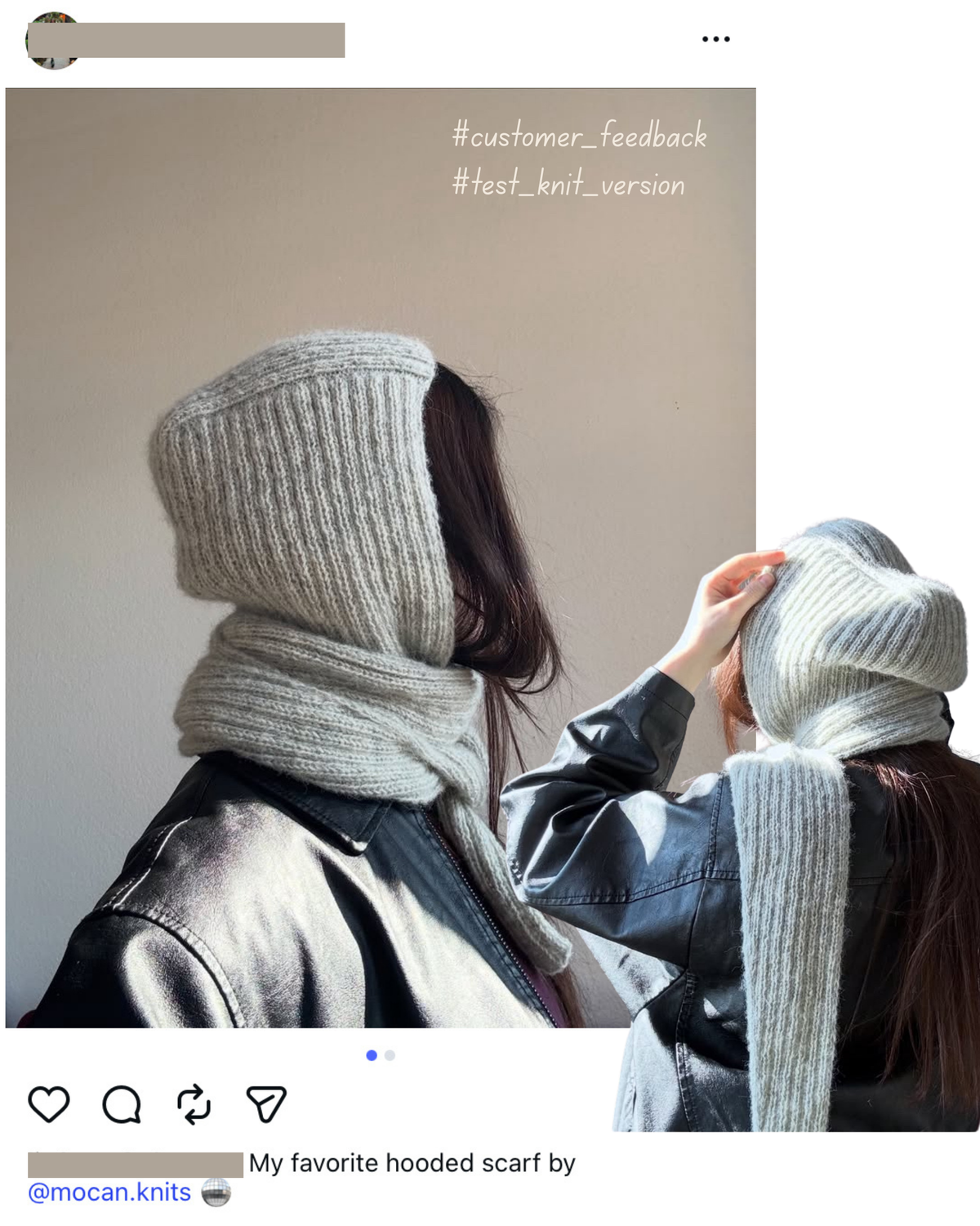 MY FAVORITE HOODED SCARF  | Easy Knitting Pattern