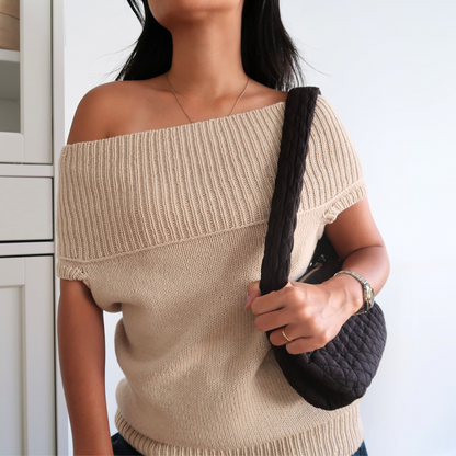 IVY OFF-SHOULDER TEE | Easy Knitting Pattern
