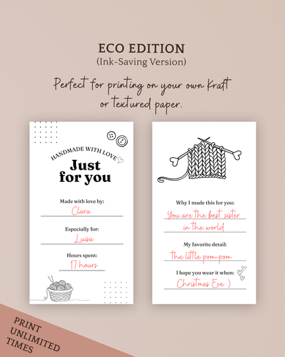 Printable Story Cards for Handmade Items