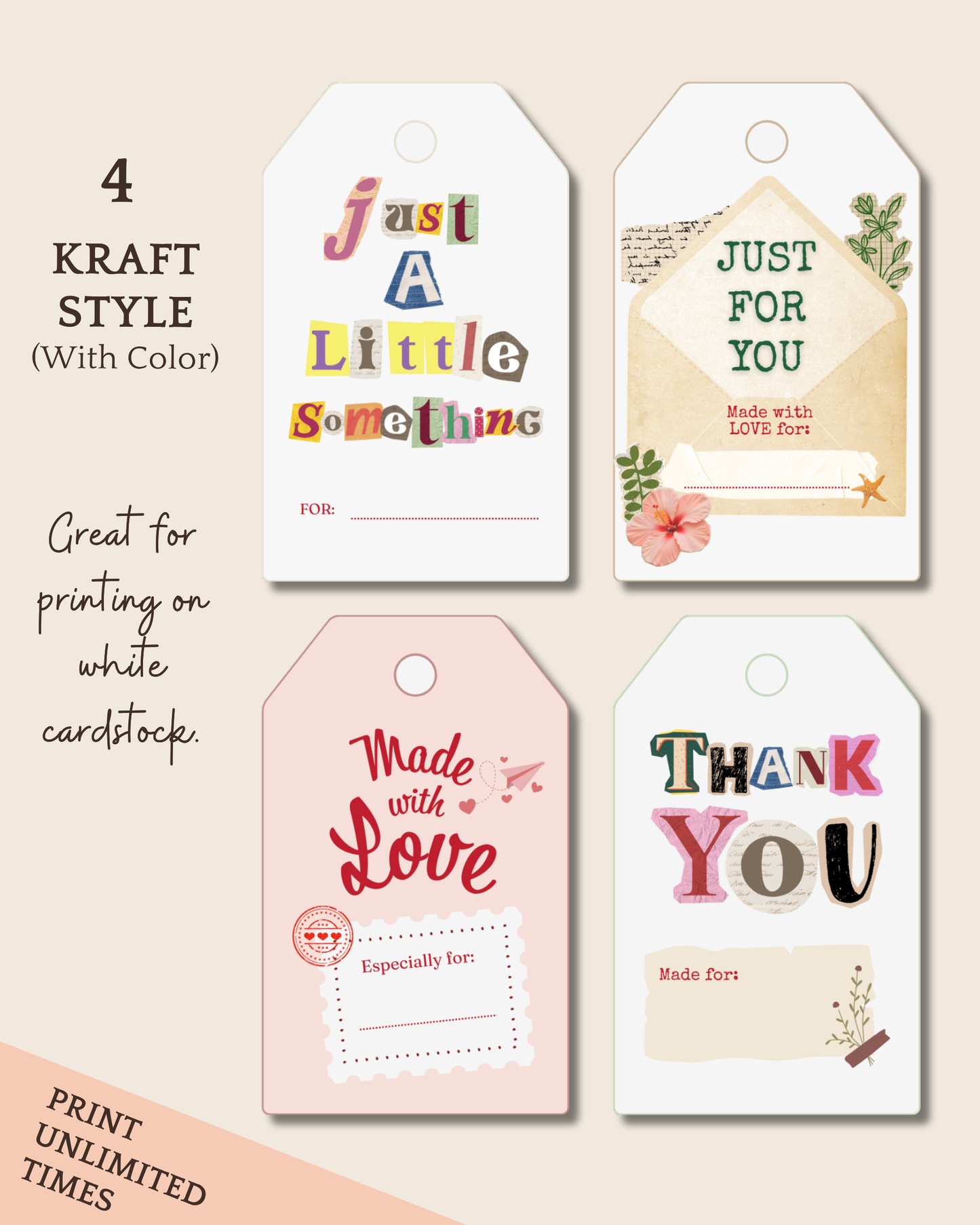 Printable Gift Tags and Care Instructions (6-in-1 Bundle)