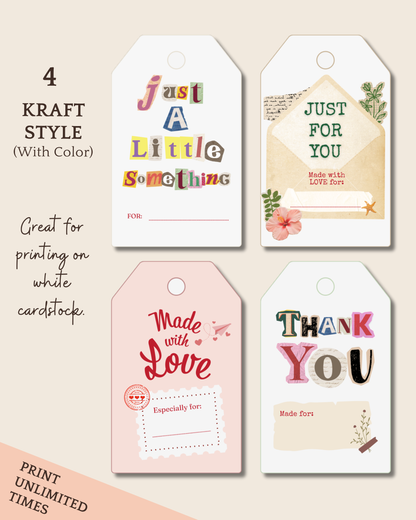 Printable Gift Tags and Care Instructions (6-in-1 Bundle)