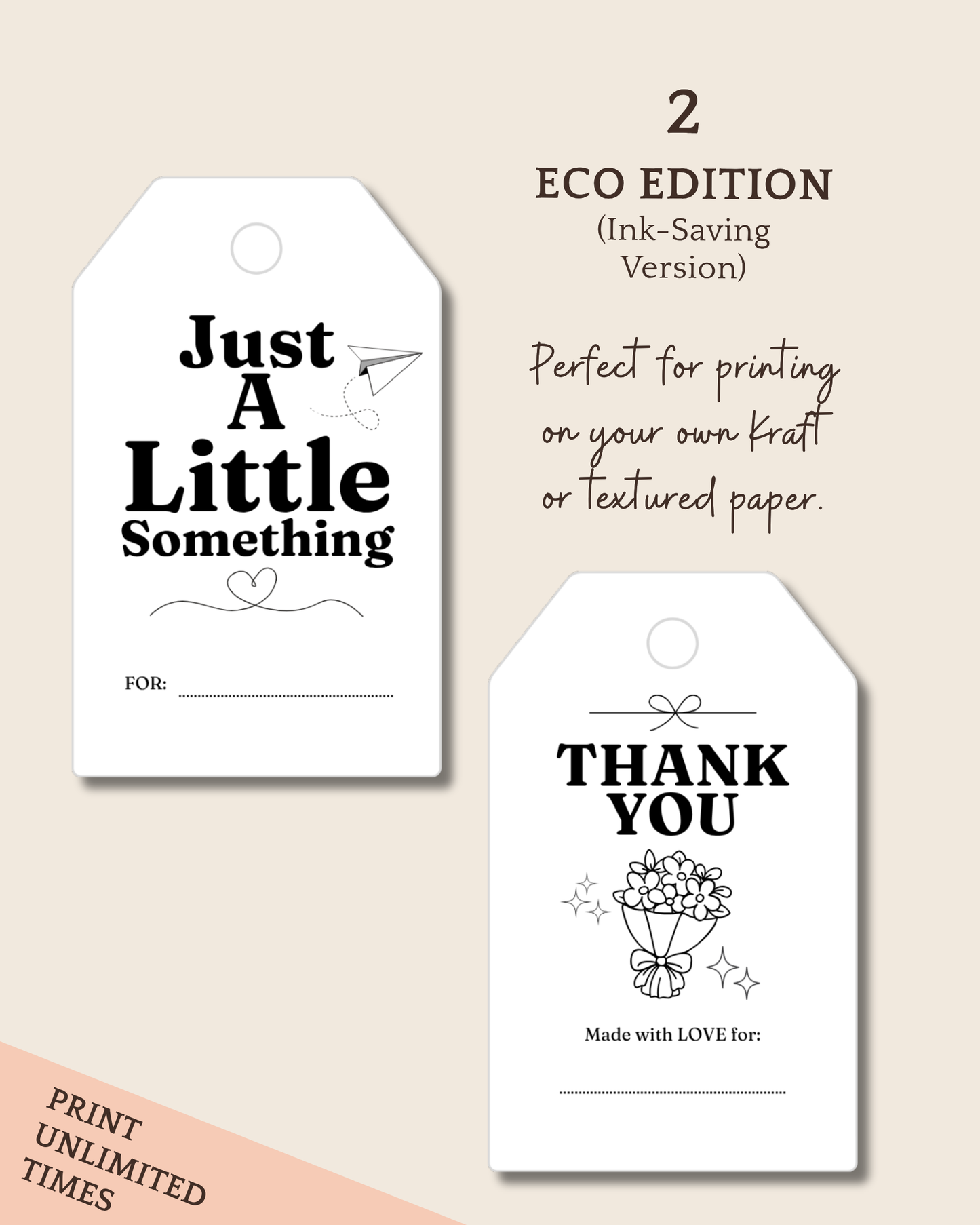 Printable Gift Tags and Care Instructions (6-in-1 Bundle)