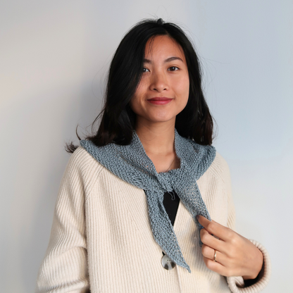 BLUE LACY SCARF | Easy Knitting Pattern