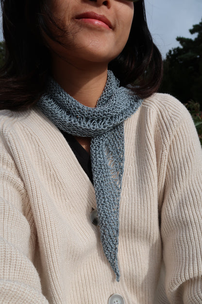 BLUE LACY SCARF | Easy Knitting Pattern