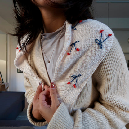 PETITE CHERRIES SCARF | Easy Knitting Pattern