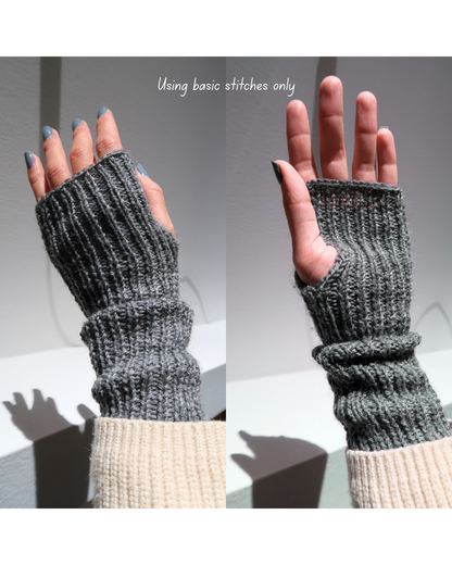 EASY PEASY Fingerless Gloves | Easy Knitting Pattern
