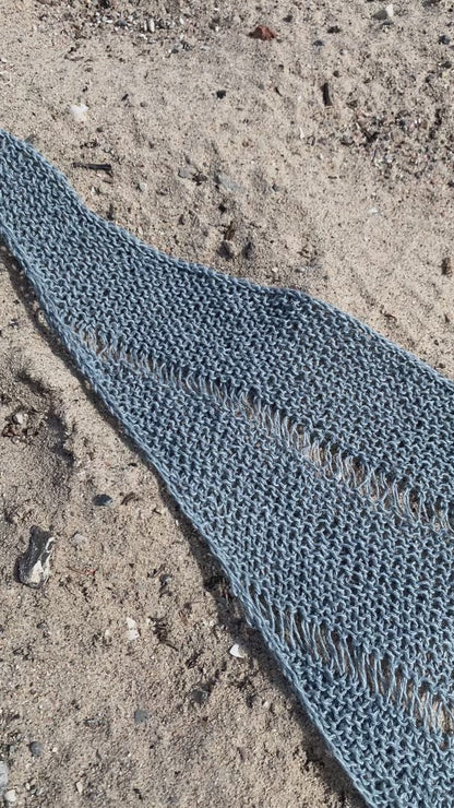 BLUE LACY SCARF | Easy Knitting Pattern
