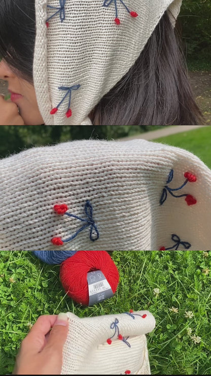PETITE CHERRIES SCARF | Easy Knitting Pattern